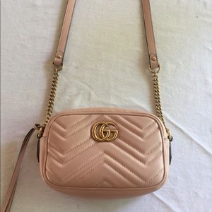Authentic Gucci mini marmont matelasse camera bag.